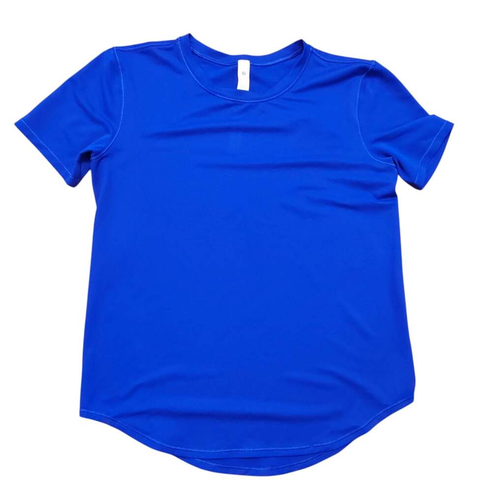 Lululemon Fast And Free Short Sleeve Running Shirt Blue Size 2 Reflective Tee